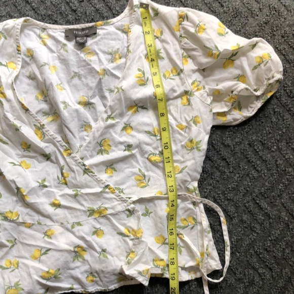 Primark Floral Wrap Blouse - White and Yellow - Picture 5 of 9